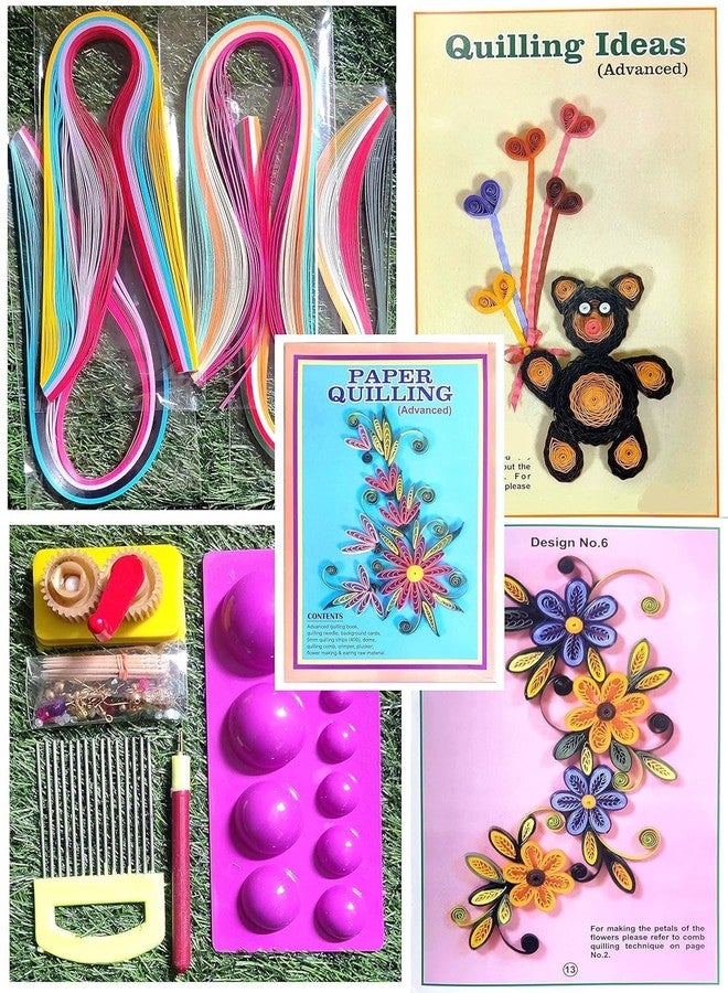 KTrading مجموعة أدوات لف الورق الكاملة من KTrading، 400 شريط رانج بيرانجي وأدوات ودليل وملحقات | DIY Craft AUR Flower Make ke liye مجموعة مثالية - Image 1